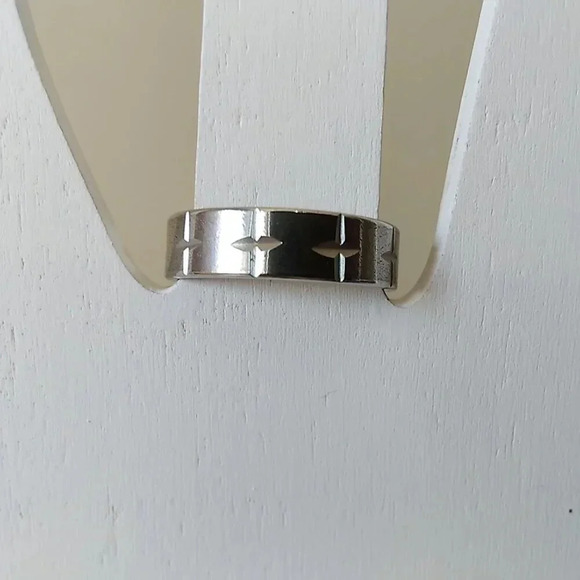 NIB Size 9.75 Greek Peaceful Cross Stainless Steel Band - Picture 3 of 5